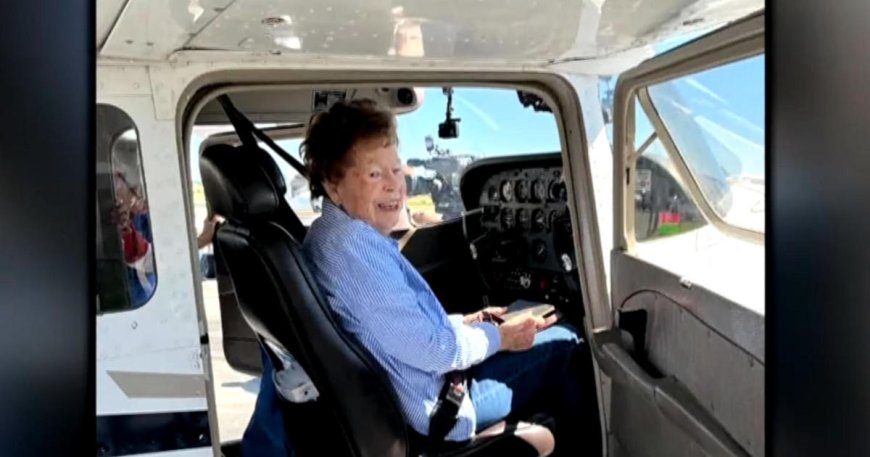 96-year-old woman takes to the skies one more time