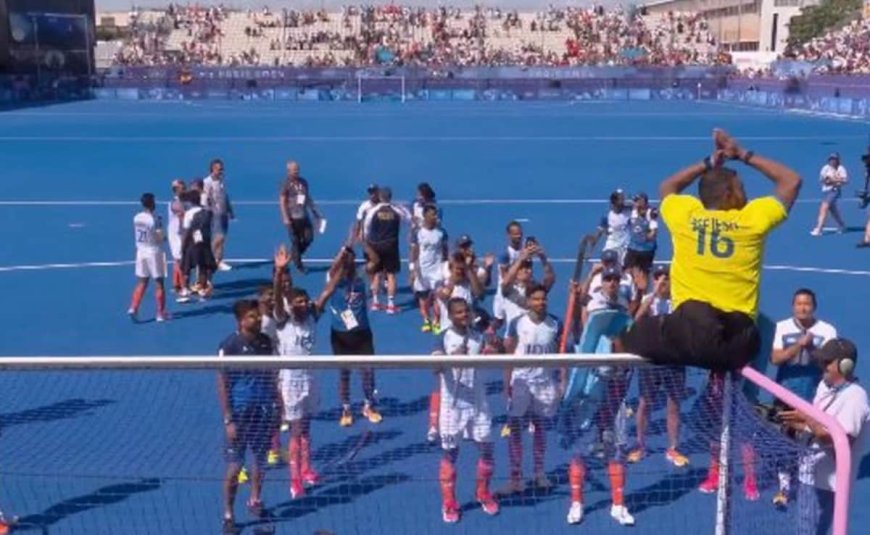 Indian Hockey Team Pays Special Tribute To PR Sreejesh After Paris Olympics 2024 Bronze Win