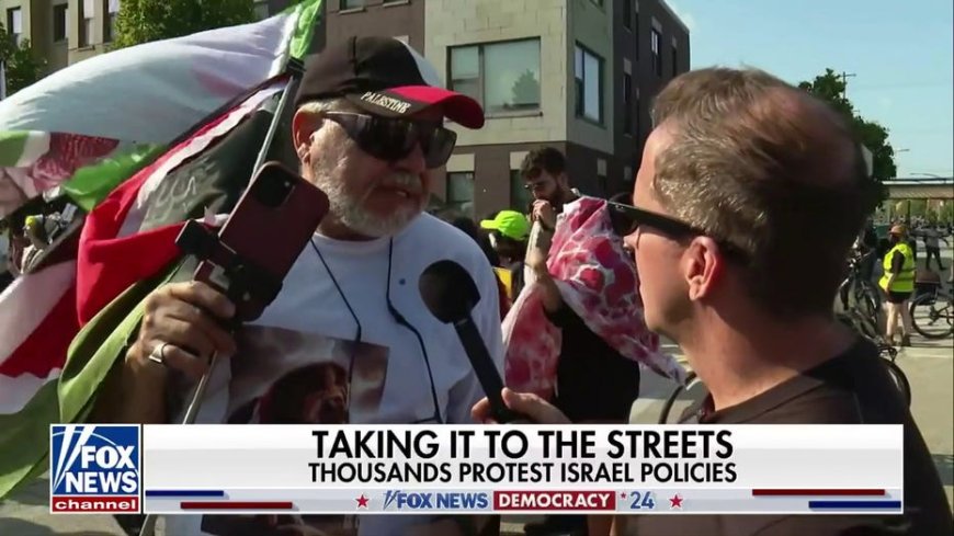 Man waving Hamas flag outside DNC says 'every Palestinian supports Hamas,' praises terror group for October 7