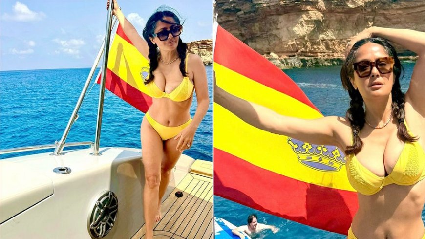 Salma Hayek flaunts bikini bod, 'white hair' in new photos