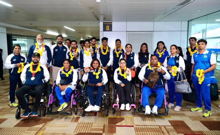 India Paralympics Medalists Return Home, Given Grand Welcome