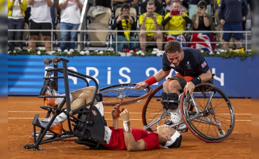 Watch: Japan Star Celebrates Tennis Gold By Spinning Wheelchair, But Wheel Comes Off