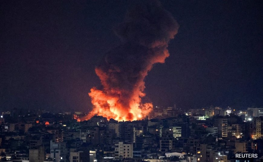 Massive Israeli Strikes Hit South Beirut, Sparking Flashes Seen